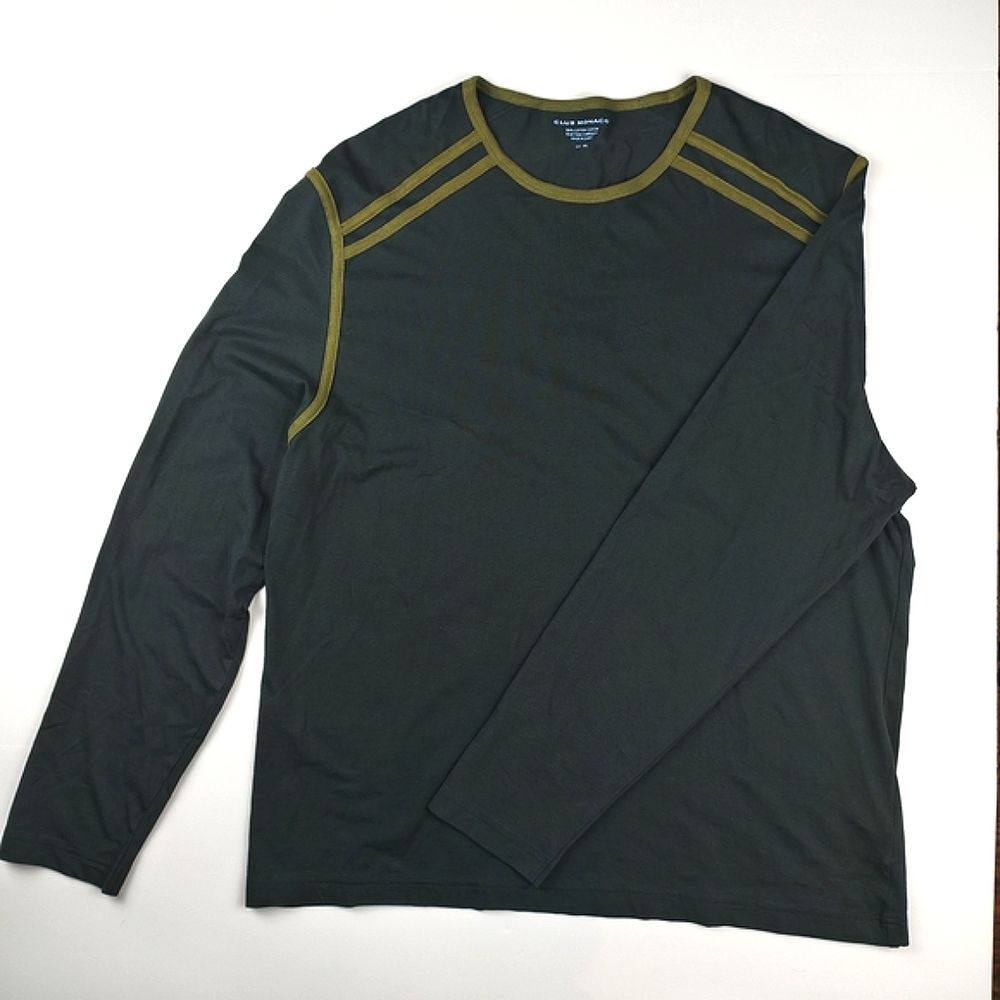 Club Monaco LongSleeve Crewneck Shirt | Casual Minimalist Dark Navy Men XXL